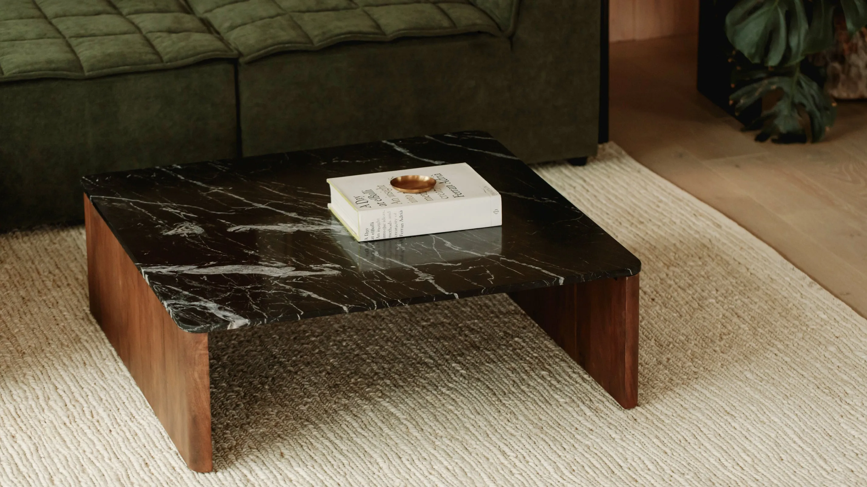 Form Marble Coffee Table, American Walnut