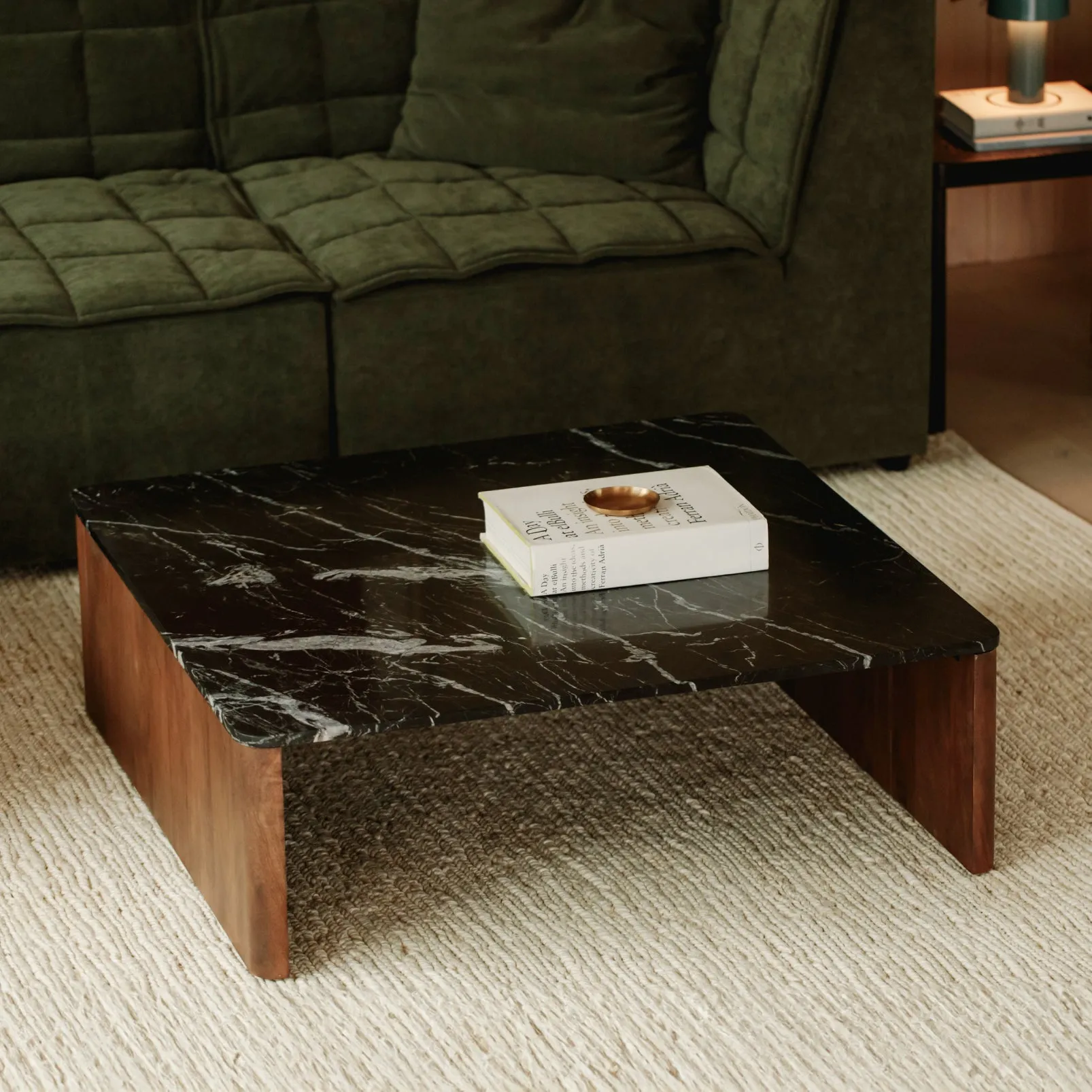 Form Marble Coffee Table, American Walnut