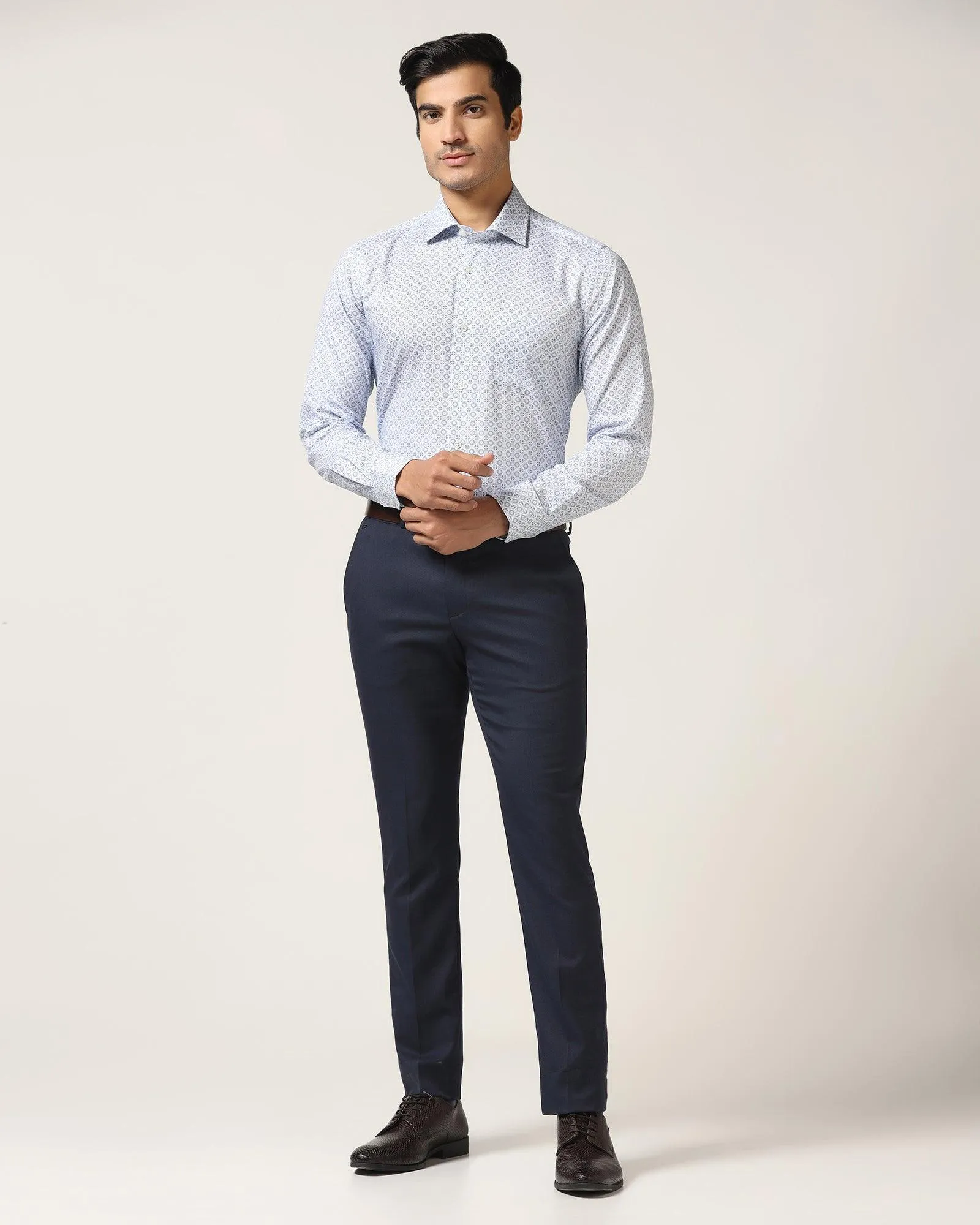 Formal Blue Solid Shirt - Kae