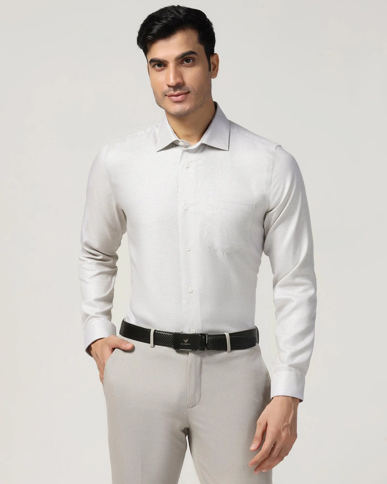 Formal Brown Textured Shirt - Salsa