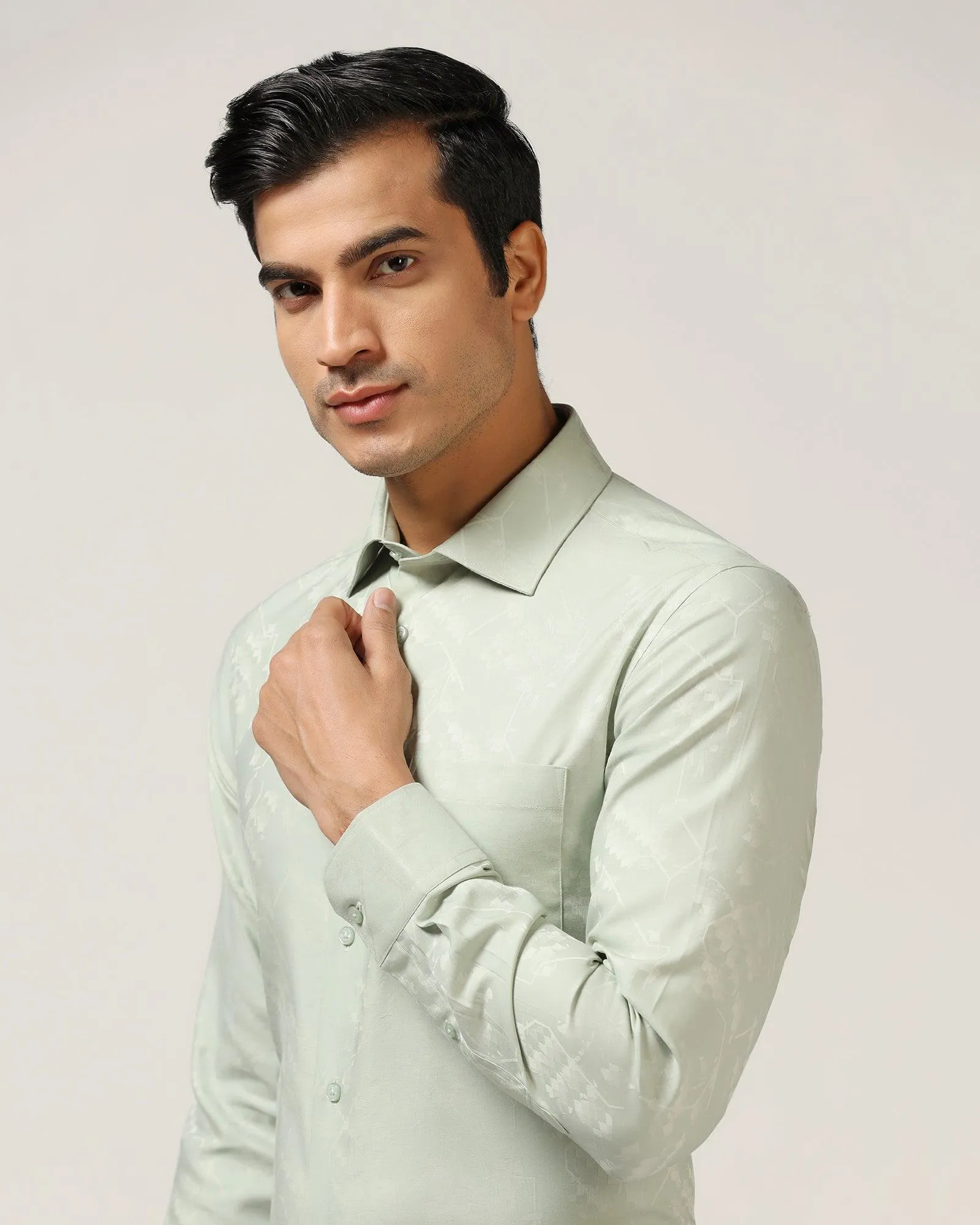 Formal Green Printed Shirt - Chuck