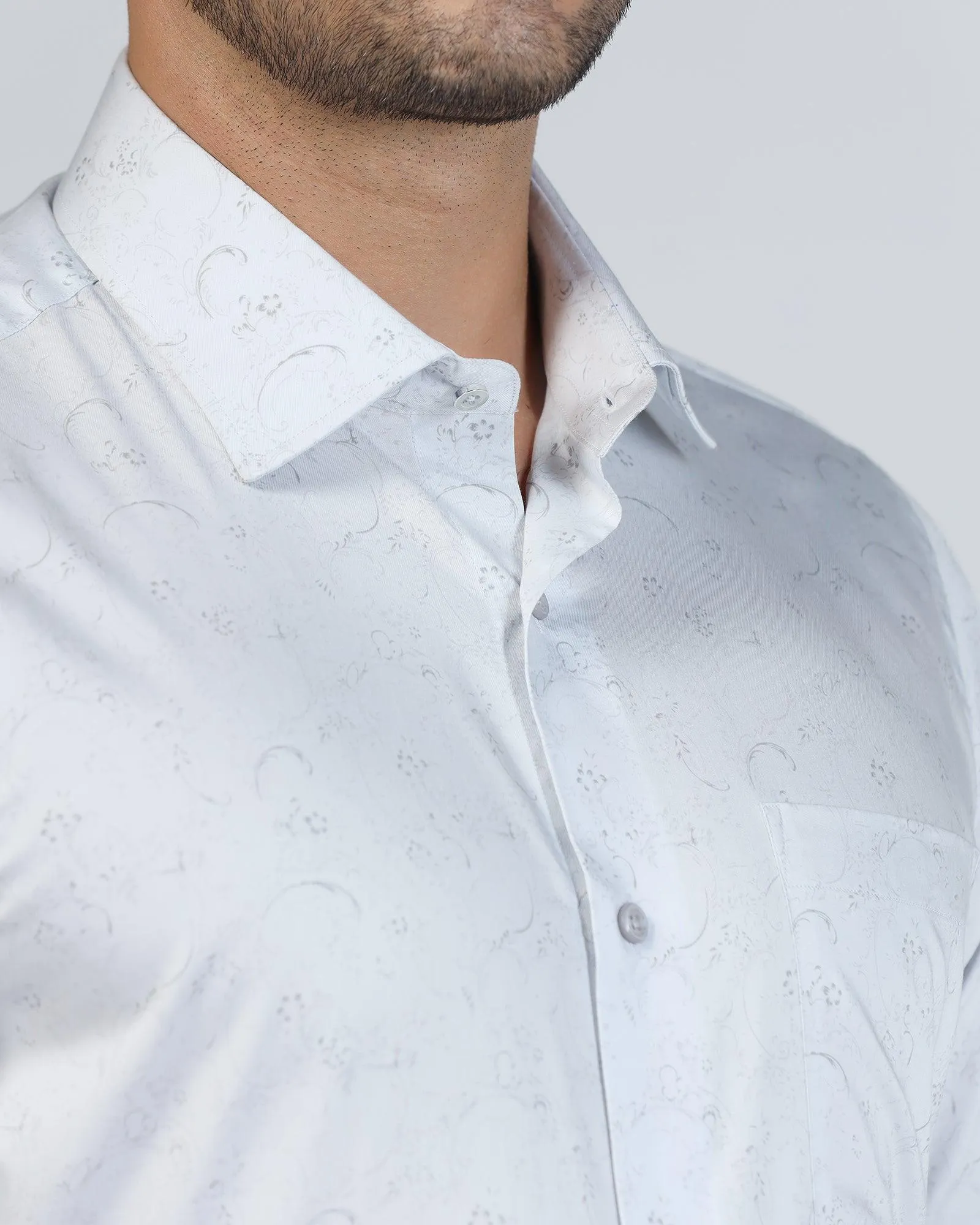 Formal Grey Printed Shirt - Cedar