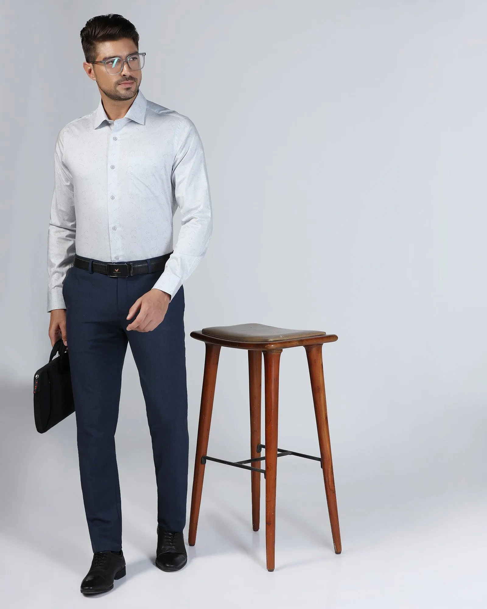 Formal Grey Printed Shirt - Cedar