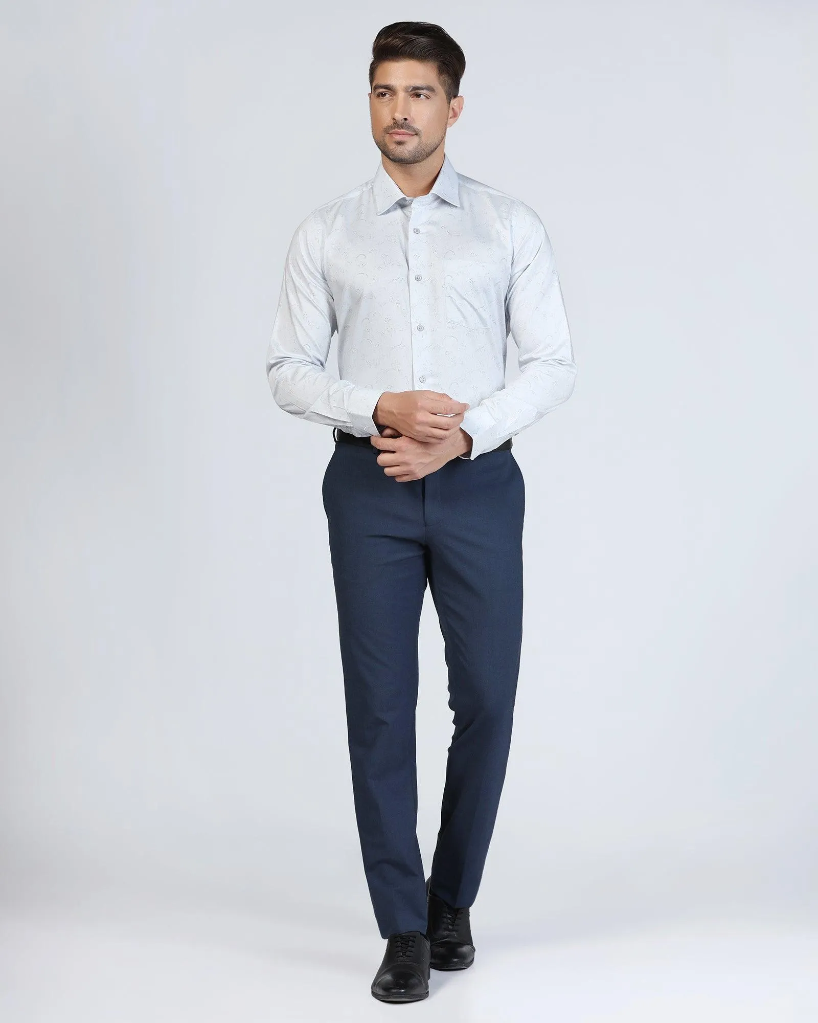 Formal Grey Printed Shirt - Cedar