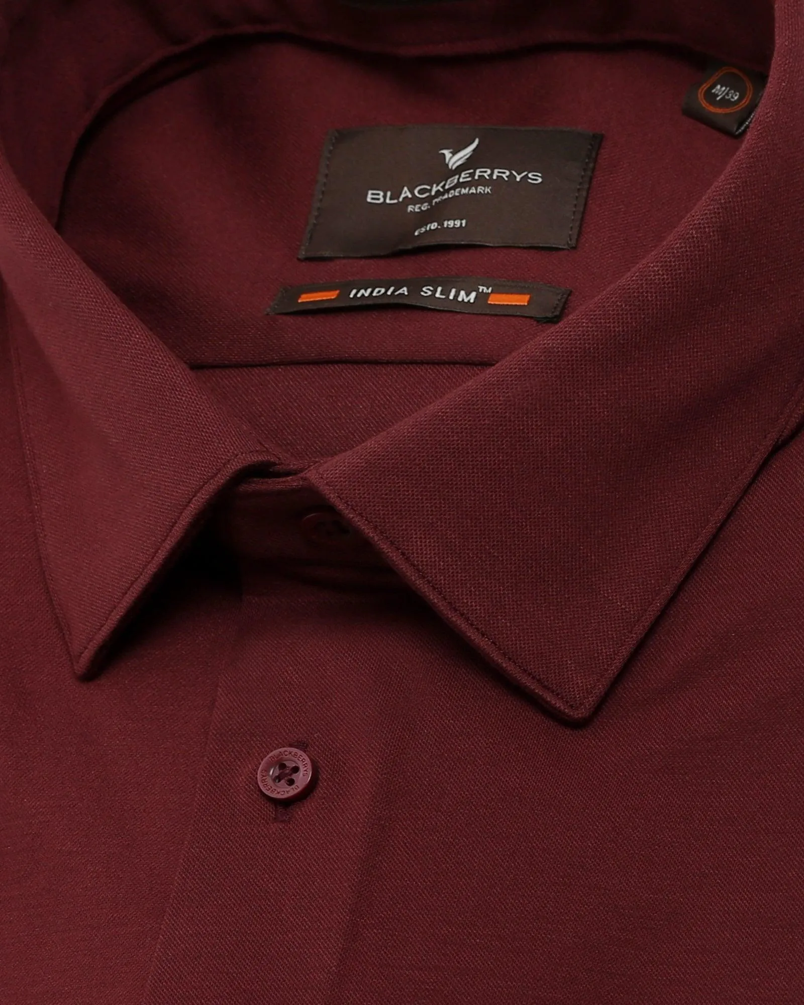 Formal Half Sleeve Wine Solid Shirt - Primus