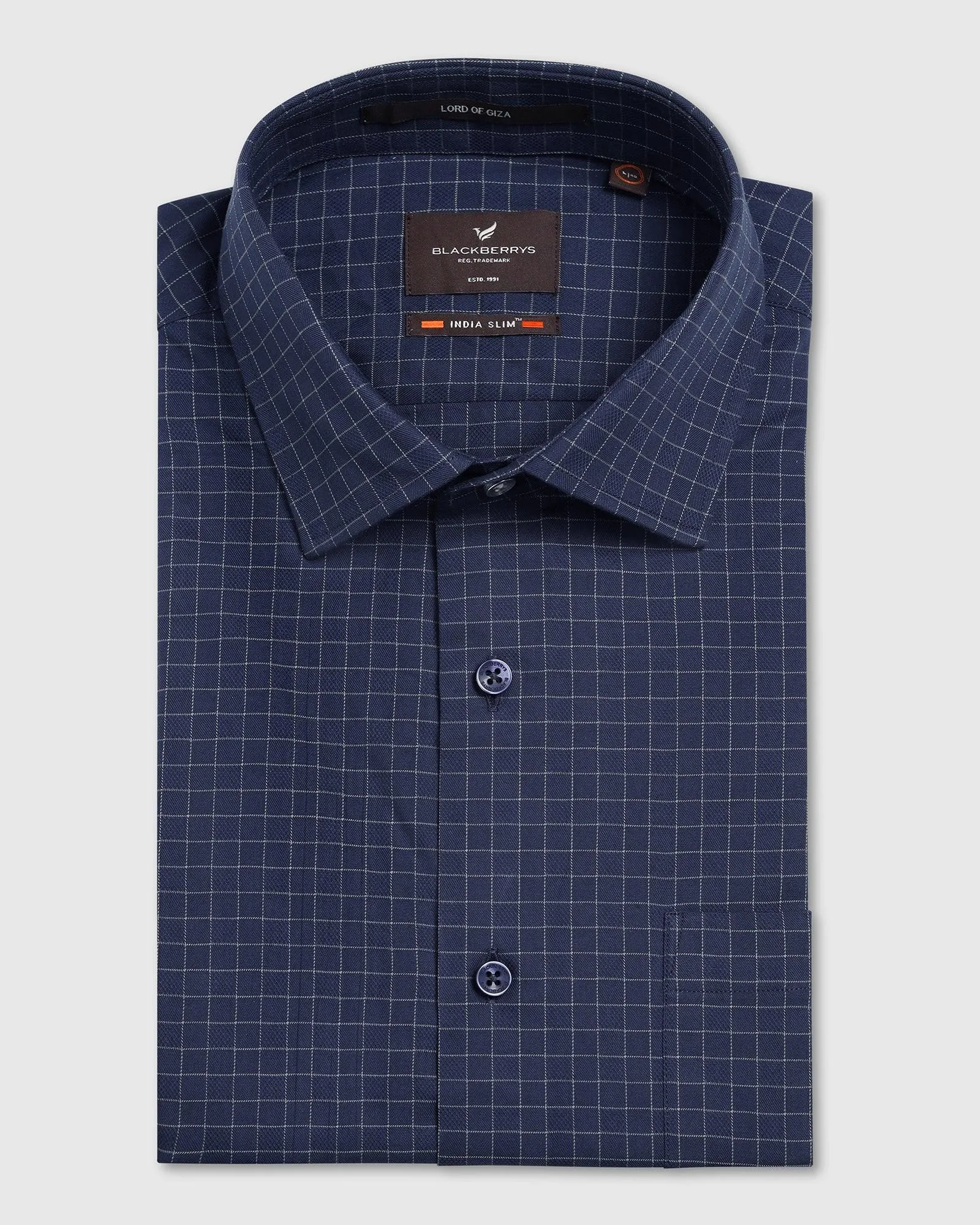 Formal Navy Check Shirt - Watson