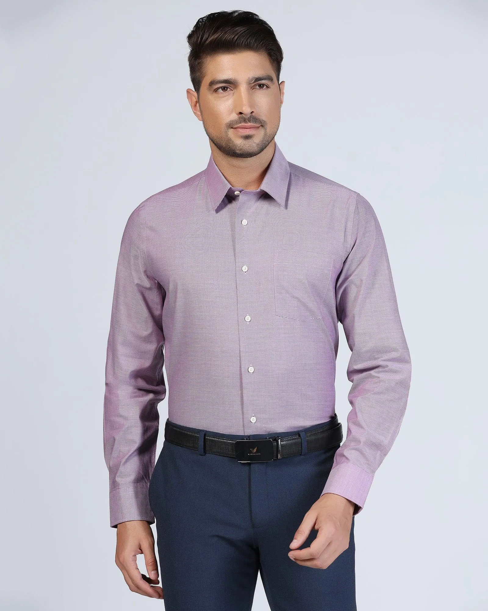 Formal Purple Textured Shirt - Robot