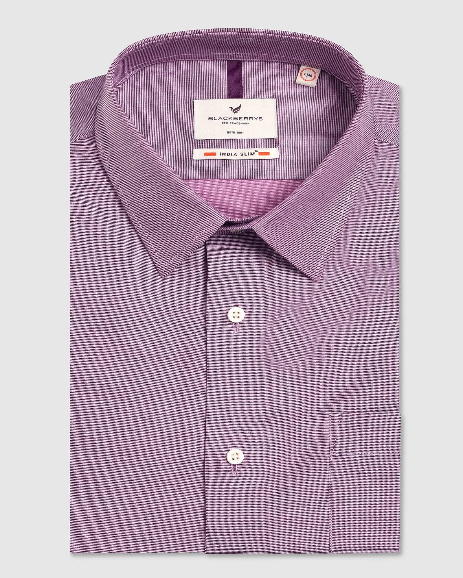 Formal Purple Textured Shirt - Robot