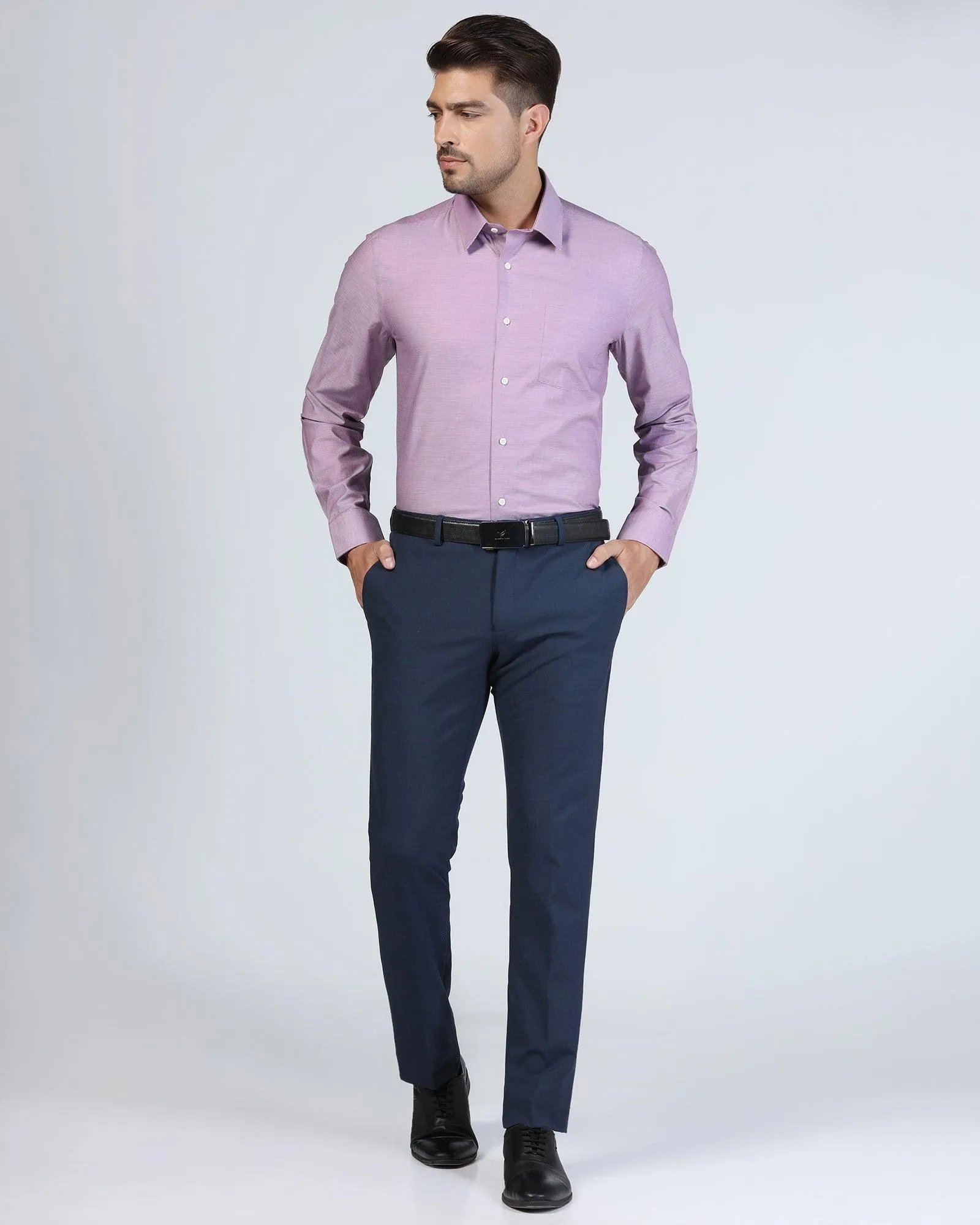 Formal Purple Textured Shirt - Robot