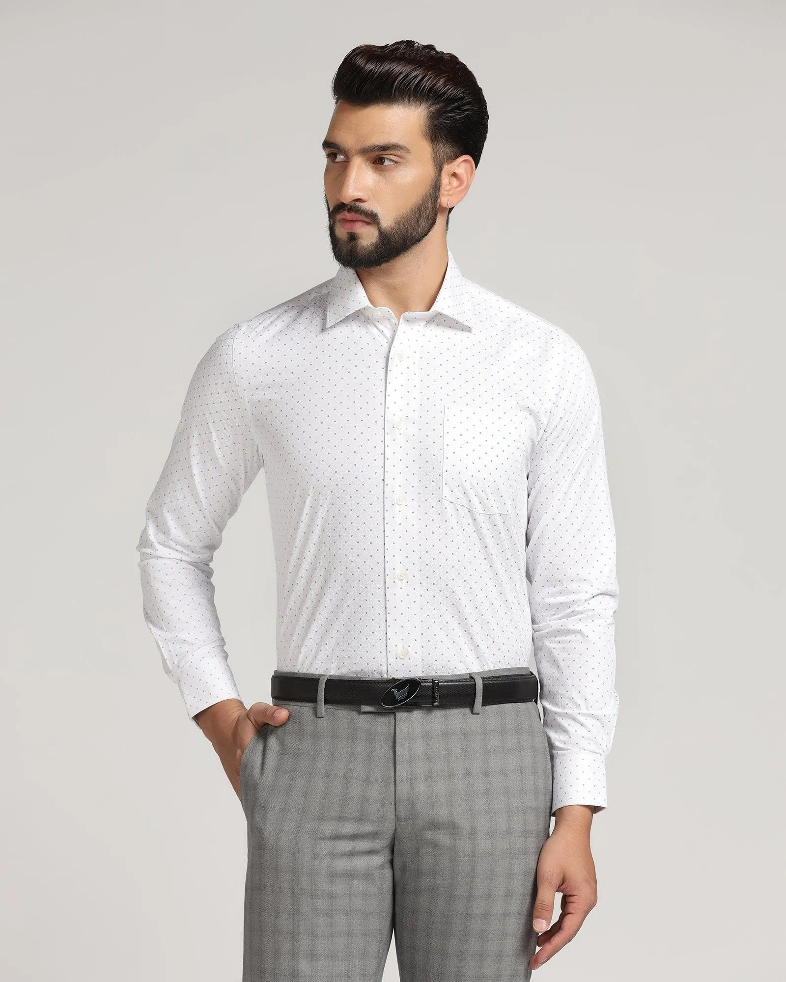 Formal White Printed Shirt - Paris