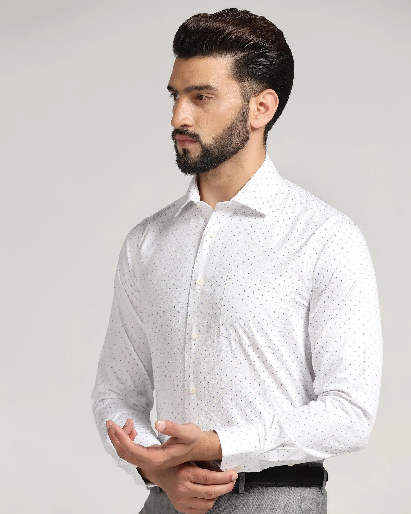 Formal White Printed Shirt - Paris