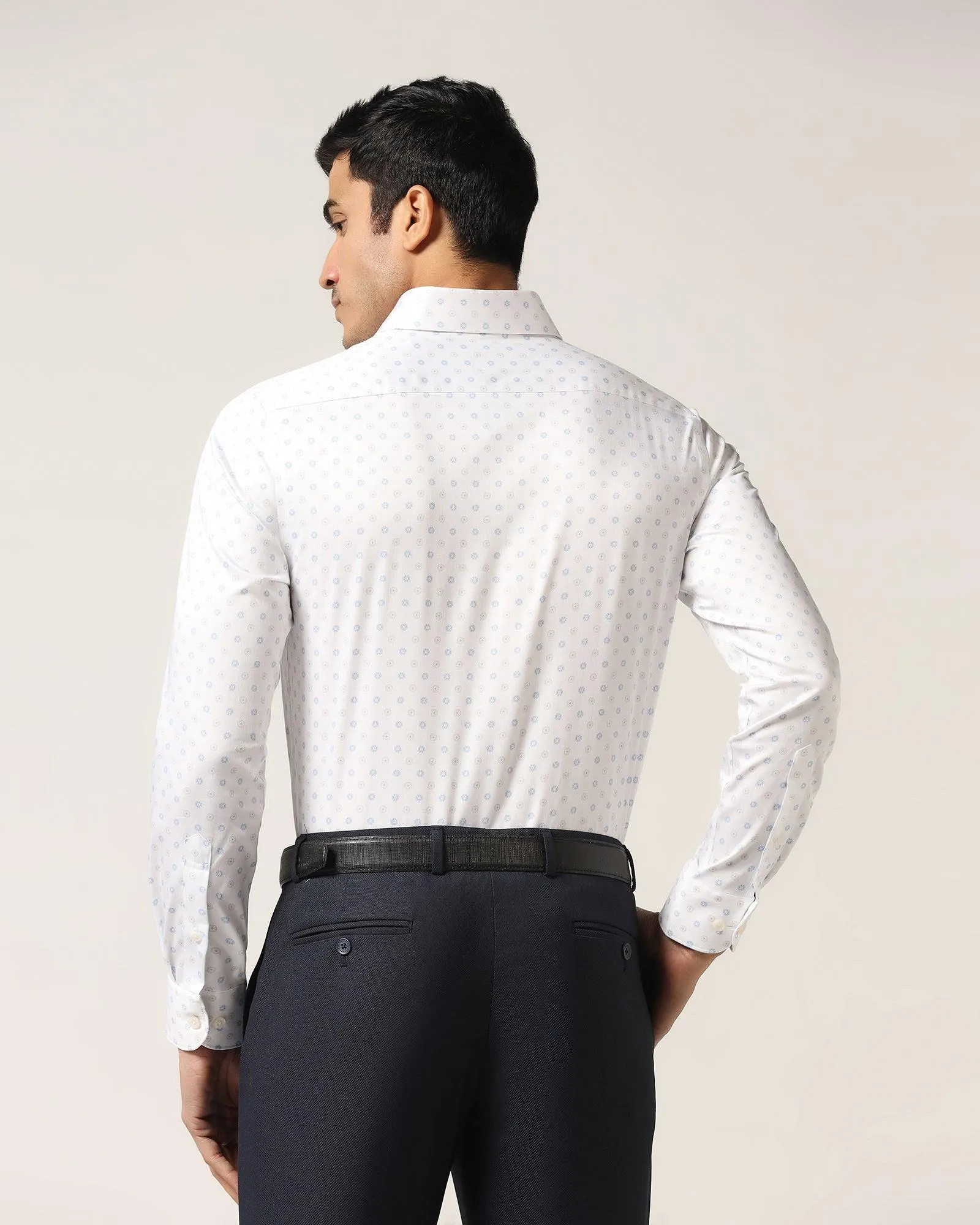 Formal White Printed Shirt - Ramco