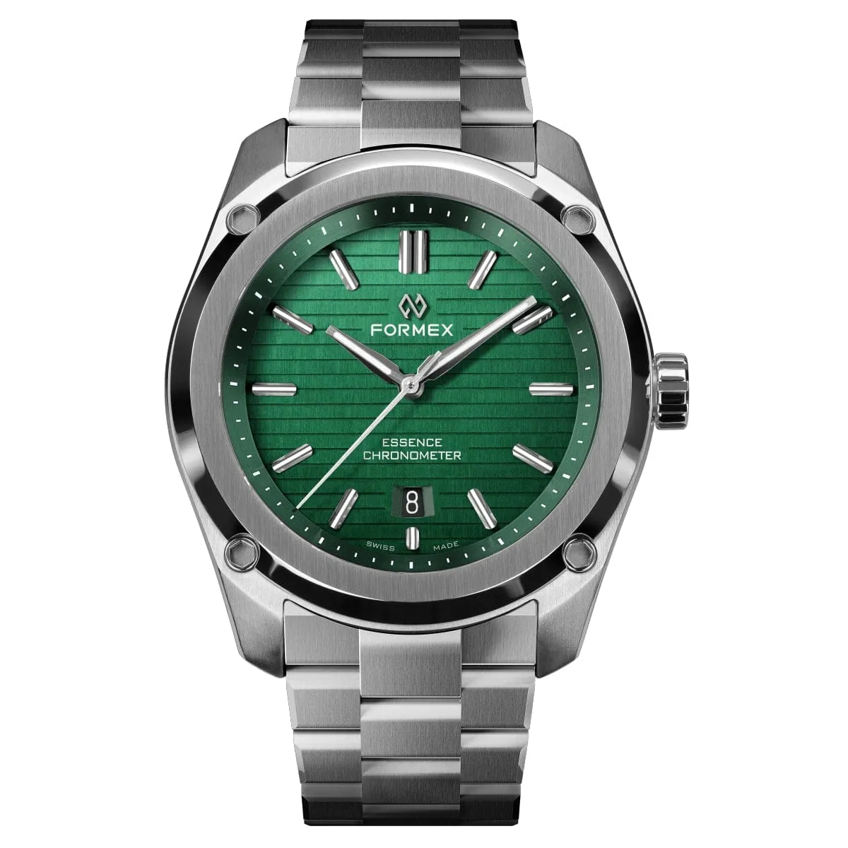 Formex Essence 39 Automatic Chronometer Watch - Green / Steel Bracelet