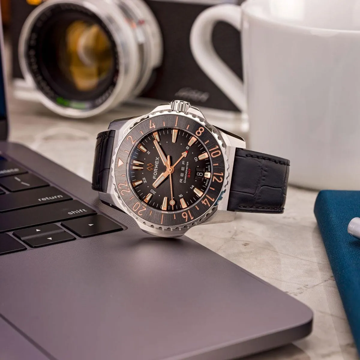 FORMEX REEF GMT - Black Dial with Red GMT - Stainless Steel Bracelet