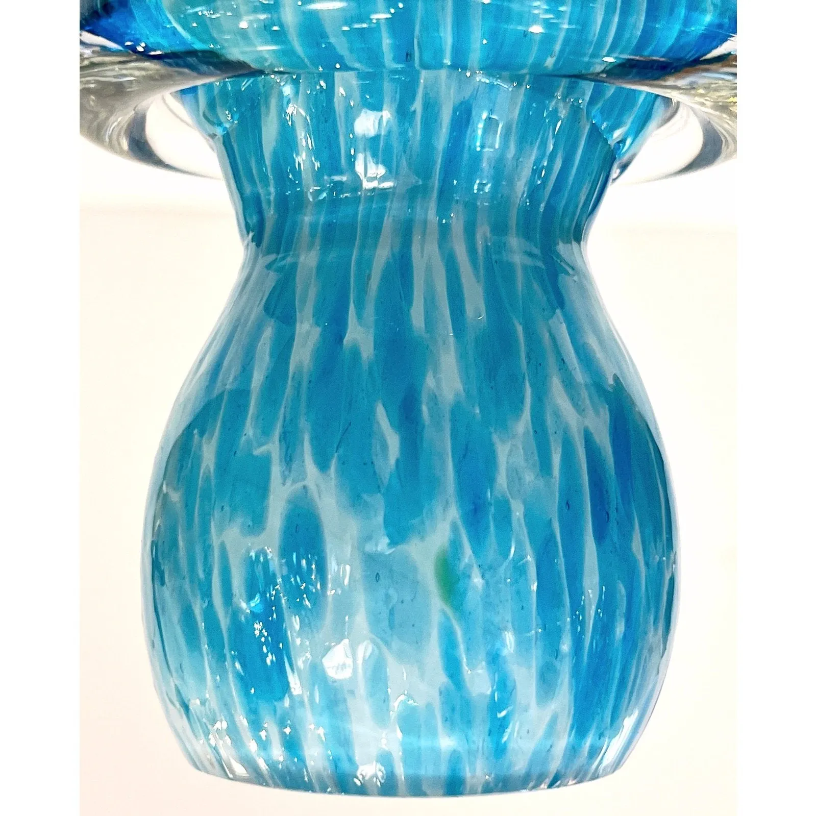 Formia 1980s Italian Vintage Turquoise Blue & White Murano Glass Tree Sculpture