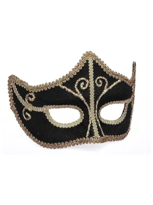 Forum Novelties Venetian Black Velvet with Points Mardi Gras Mask