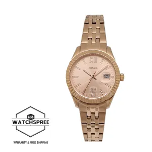 Fossil Ladies' Scarlette Micro Three-Hand Date Rose Gold-Tone Stainless Steel Watch ES4992