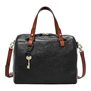 Fossil Women's Rachel Satchel Purse Bag, Black/Brown