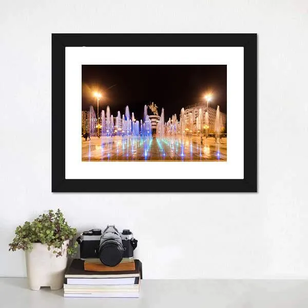 Fountains Of Square Macedonia Canvas Wall Art