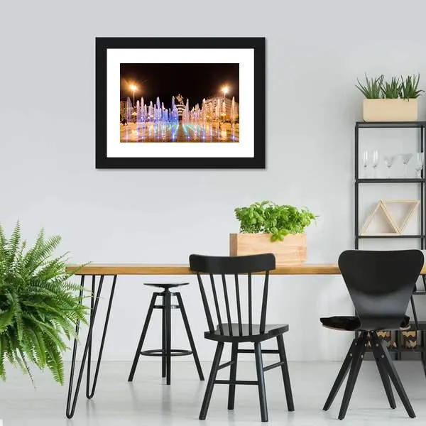 Fountains Of Square Macedonia Canvas Wall Art