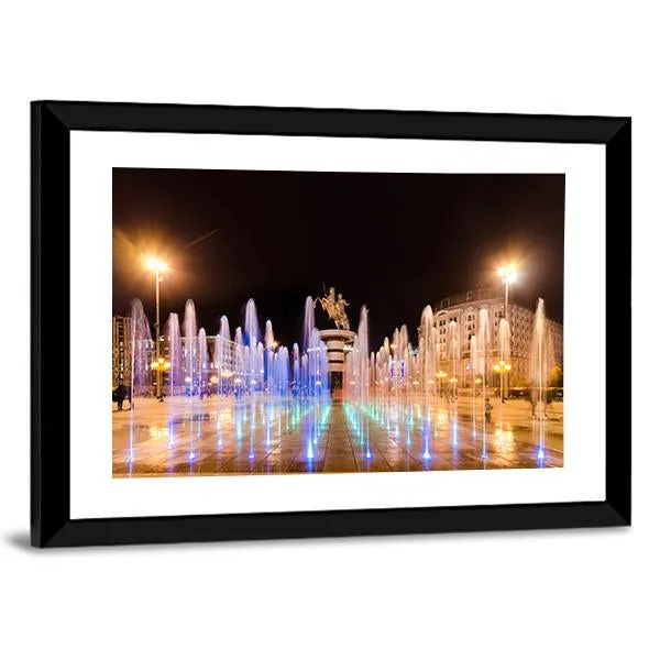 Fountains Of Square Macedonia Canvas Wall Art