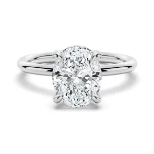 Four-Prongs Oval Solitaire Moissanite Engagement Ring