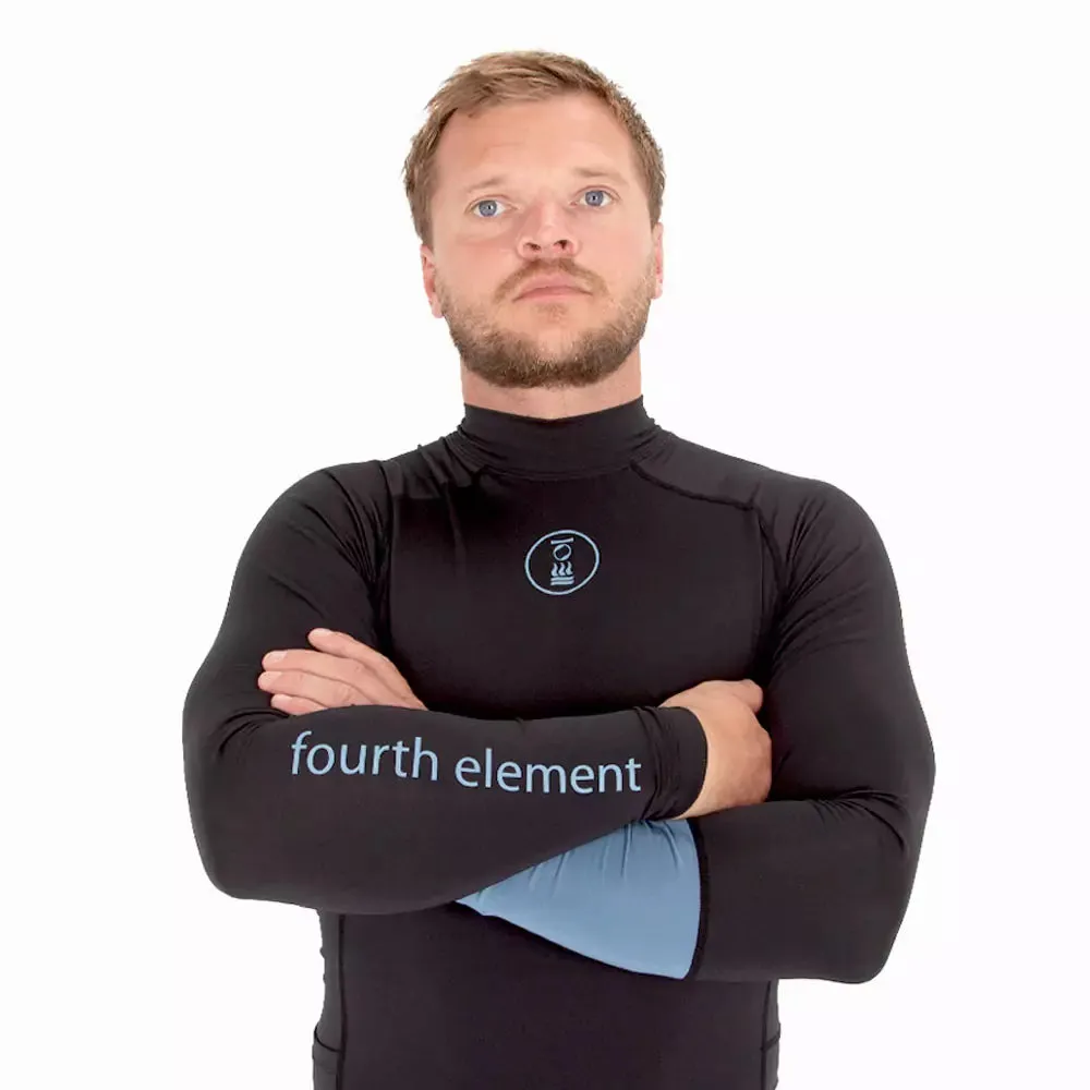 Fourth Element Men's Long Sleeve Hydro-T Rashguard - Black/Ocean Blue