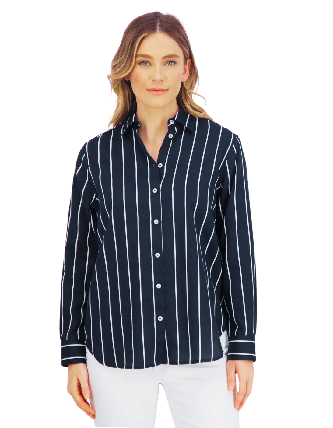 FOXCROFT Boyfriend No Iron Stripe Shirt