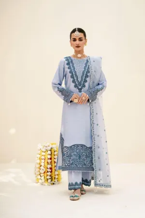 Fozia Khalid - Heather Blue - Embroidered - 3 Piece