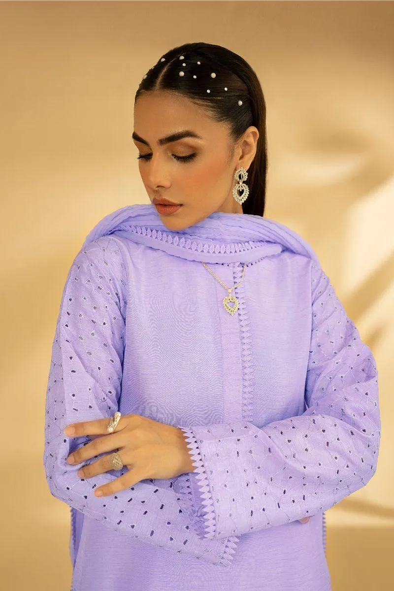 Fozia Khalid - Lilac Dreamscape - Silk - 3 Piece