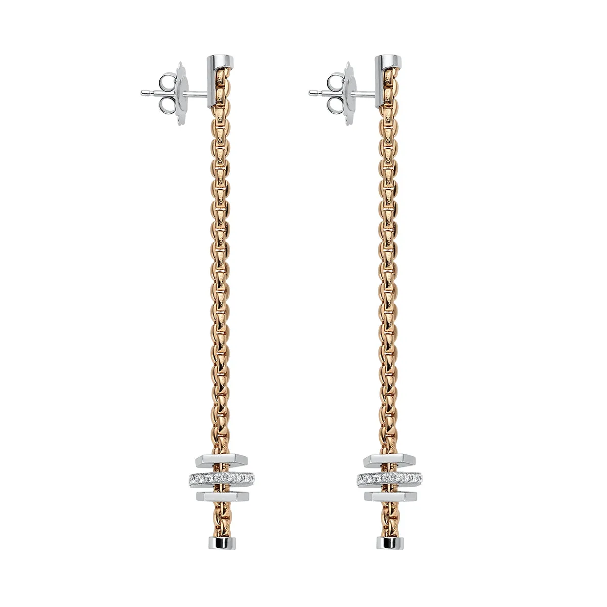 FP Eka 18ct Rose Gold .3ct Diamond Drop Earrings