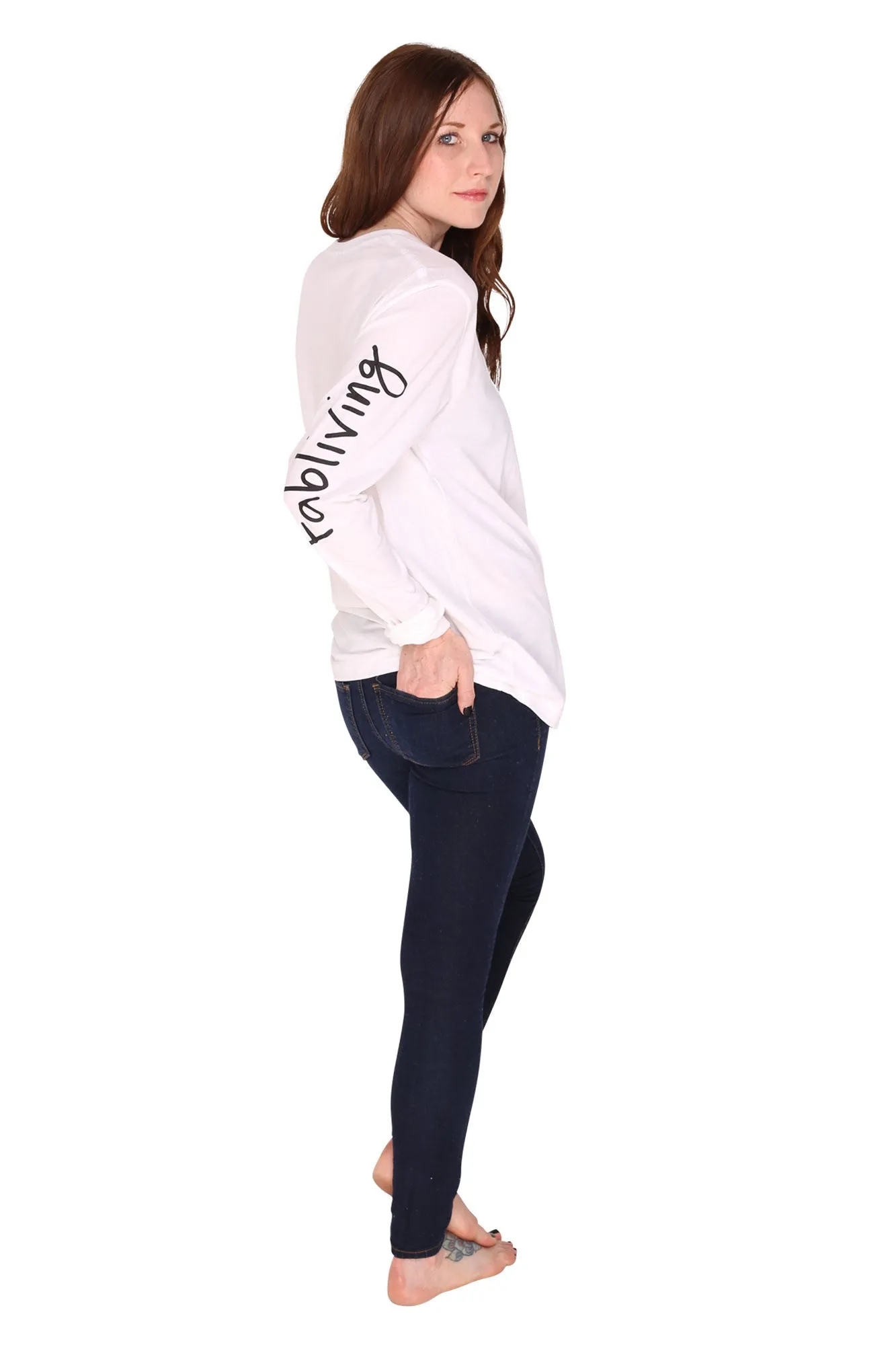 FP fabliving cotton long sleeve tee (white/black)