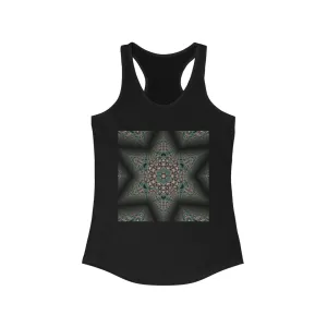 Fractal Tank Top, Geometric Star Tank Top, Tank Tops for Women, Black Womens Tank, Yoga Tank Dress Top, Summer Tank Tops