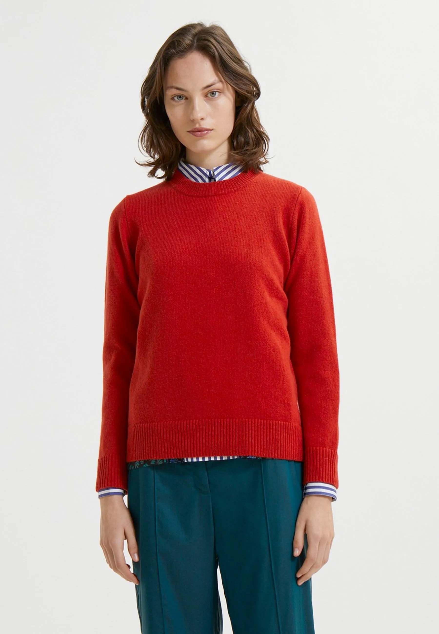 Frances Fine Wool Jumper - blood orange