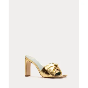 Frances Valentine Hilary Heel Metallic Leather Gold