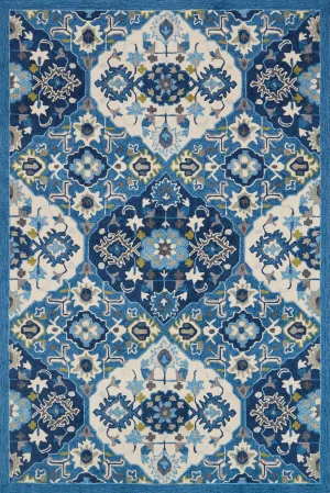 Francesca Rug in Blue & Ivory