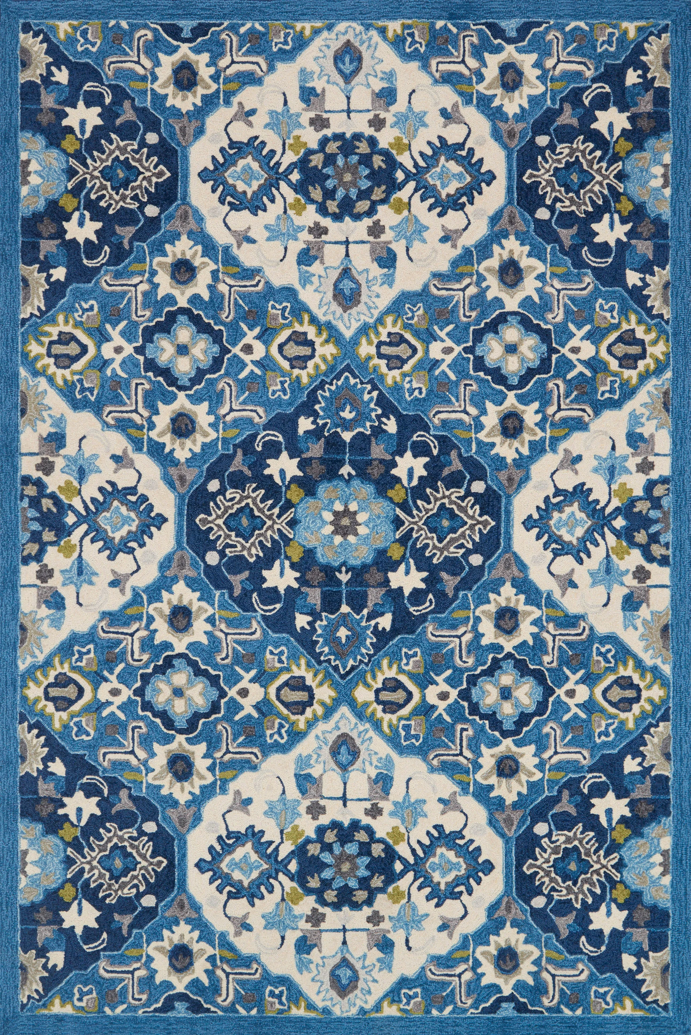 Francesca Rug in Blue & Ivory