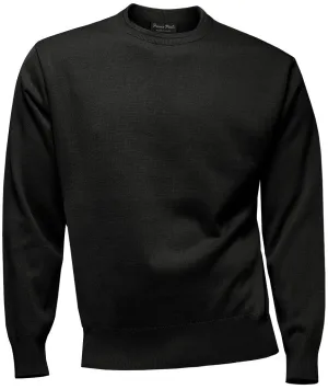 FRANCO PONTI Crew Neck - Mens Italian Merino Wool Blend - Charcoal