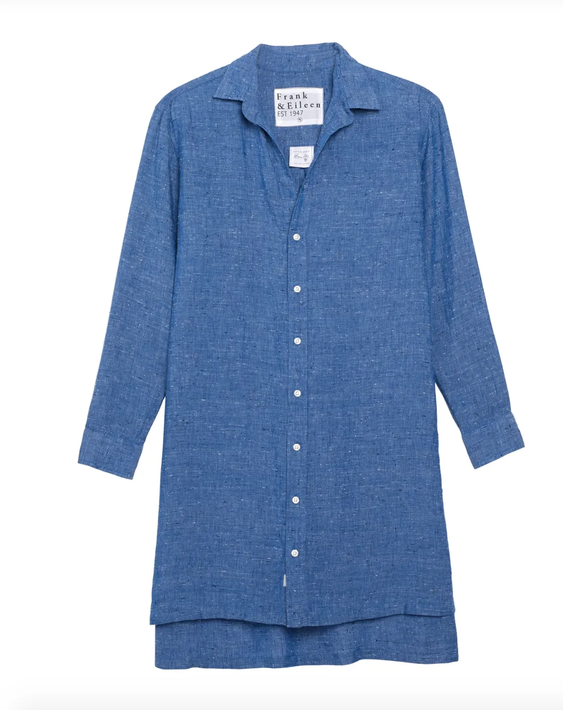 Frank & Eileen - Hunter Dress in Textured Blue Linen