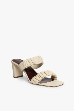 FRANKIE RUCHED SANDAL | CREAM