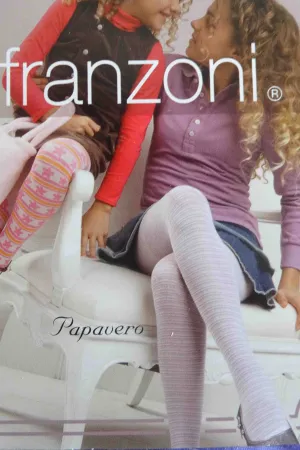 Franzoni Girls Papavero Striped Cotton Sparkly Tights