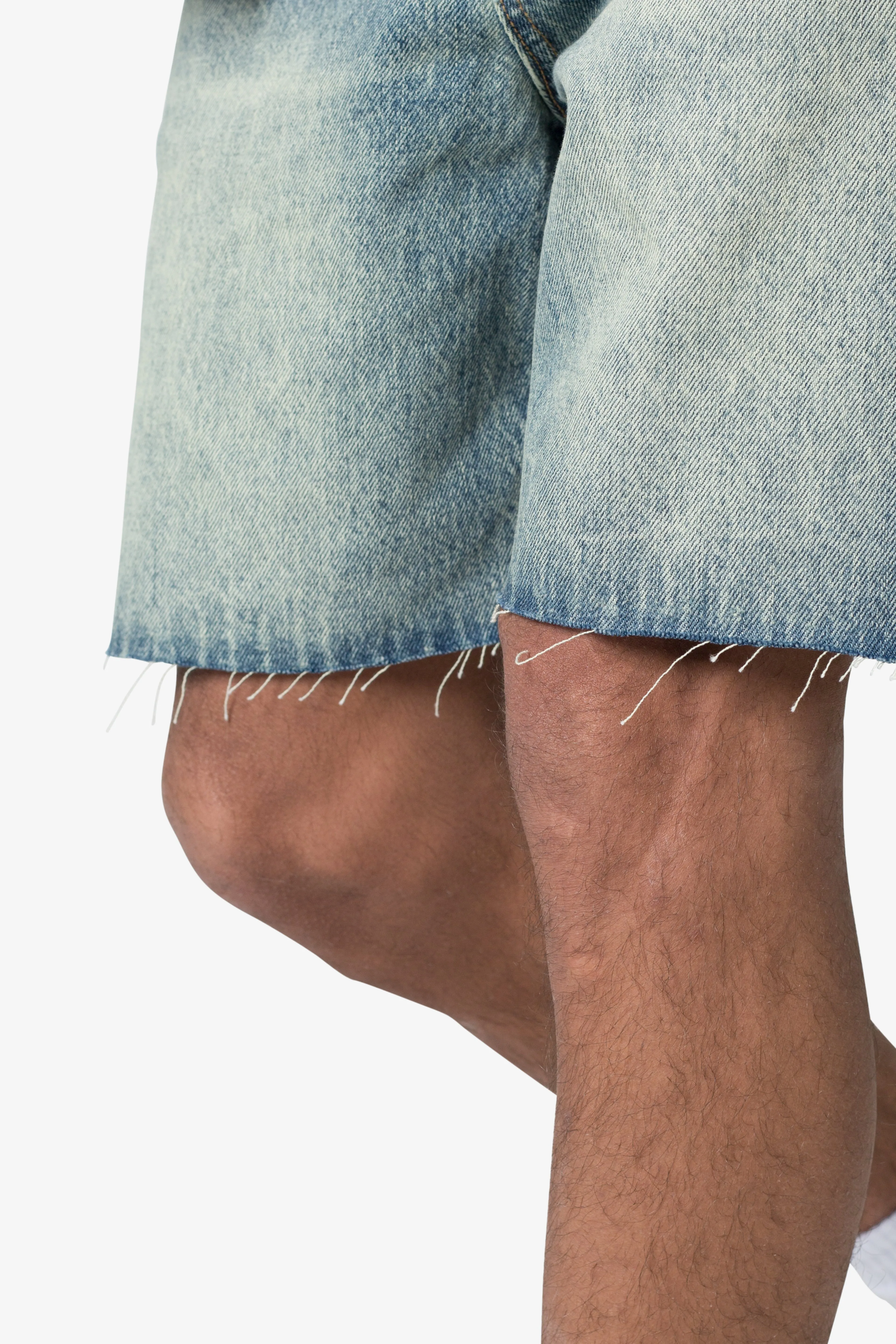 Frayed Denim Shorts - Blue