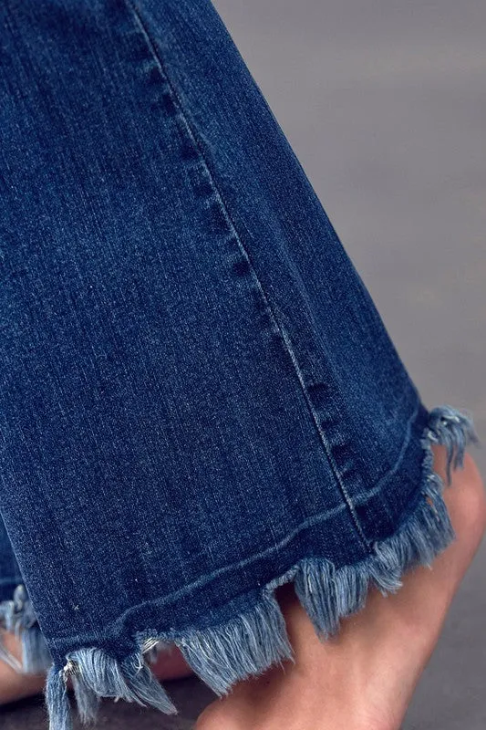 Frayed Hem Flare Jeans *Online Only*