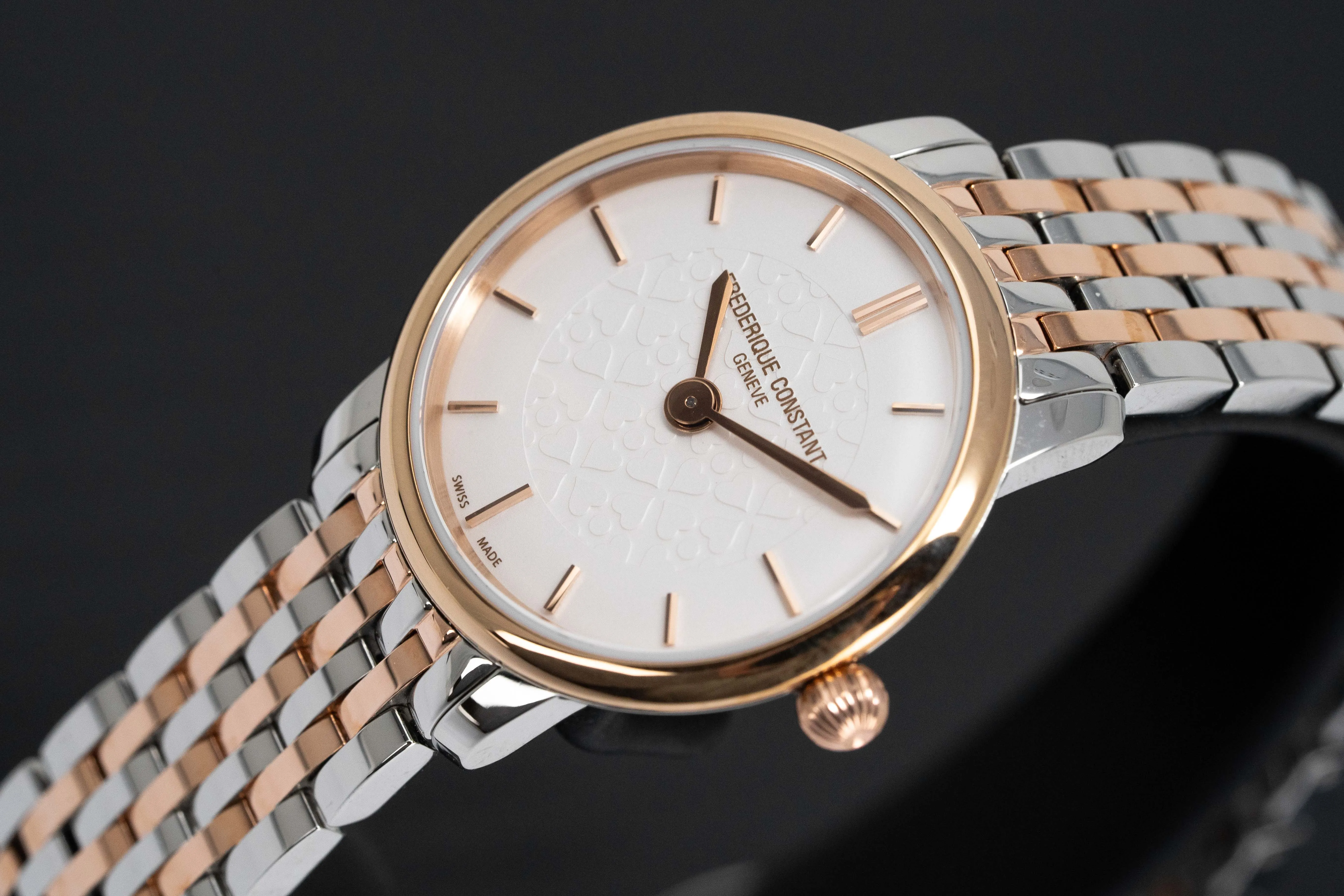 Frederique Constant Watch Ladies Classic Two-Tone Rose Gold PVD FC-200WHS2B