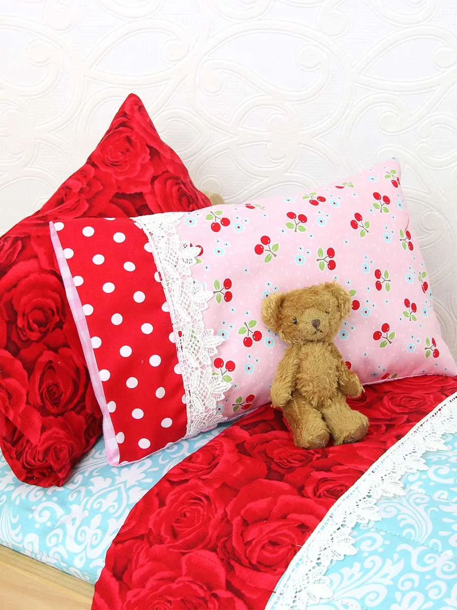 Free Doll Sewing Pattern -  18" Bedding and Pillows