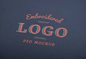 Free Embroidered Logo MockUp