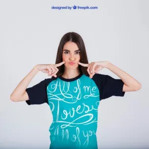 Free Female Weating a T-Shirt Mockup