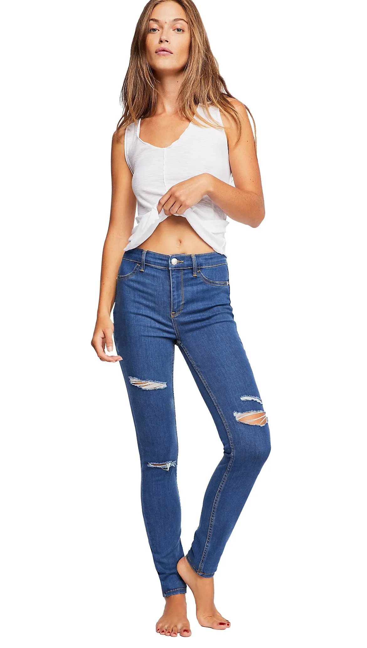 Free People Destroyed Long And Lean Jegging