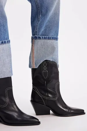 Free People Pitchfork Point Western Boots in Black