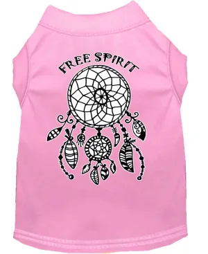 Free Spirit Screen Print Dog Shirt Light Pink Sm (10)